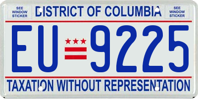 DC license plate EU9225