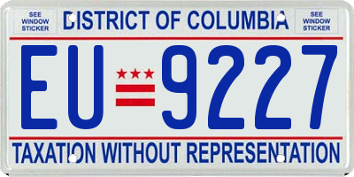 DC license plate EU9227