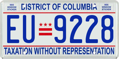 DC license plate EU9228