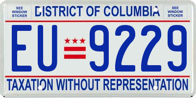 DC license plate EU9229