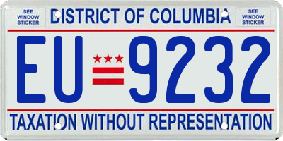 DC license plate EU9232