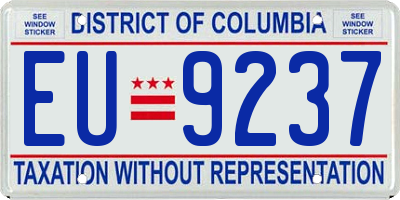 DC license plate EU9237