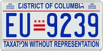 DC license plate EU9239