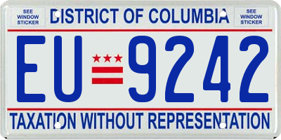 DC license plate EU9242