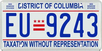 DC license plate EU9243
