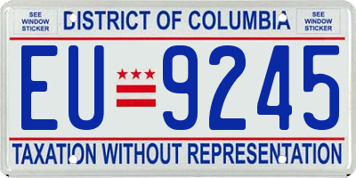 DC license plate EU9245