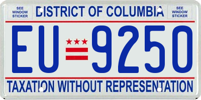DC license plate EU9250