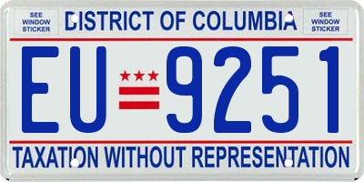 DC license plate EU9251