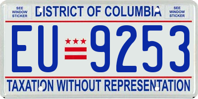DC license plate EU9253