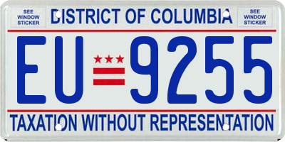 DC license plate EU9255