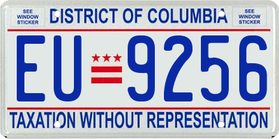 DC license plate EU9256