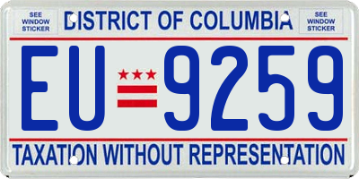 DC license plate EU9259