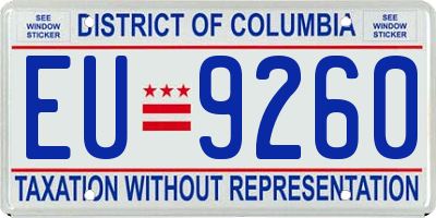 DC license plate EU9260