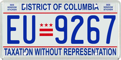 DC license plate EU9267