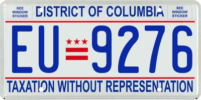 DC license plate EU9276