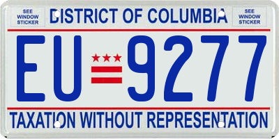DC license plate EU9277