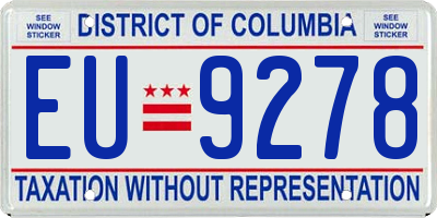 DC license plate EU9278