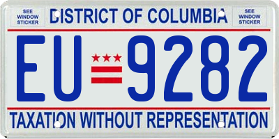 DC license plate EU9282