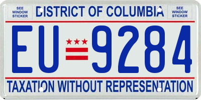 DC license plate EU9284