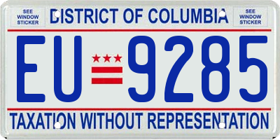 DC license plate EU9285