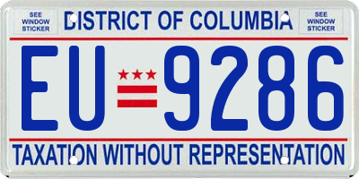 DC license plate EU9286