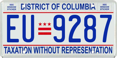 DC license plate EU9287