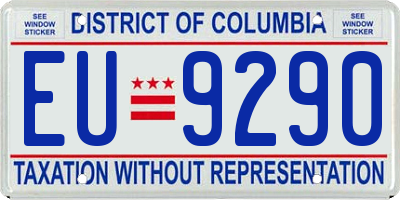 DC license plate EU9290