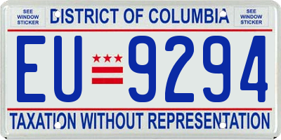 DC license plate EU9294