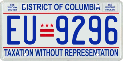 DC license plate EU9296