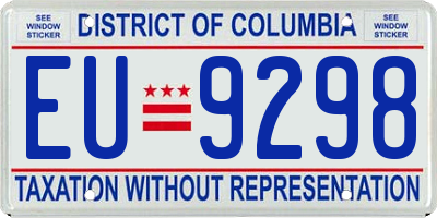 DC license plate EU9298
