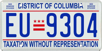 DC license plate EU9304