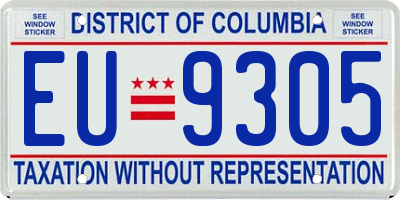 DC license plate EU9305