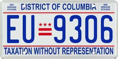 DC license plate EU9306