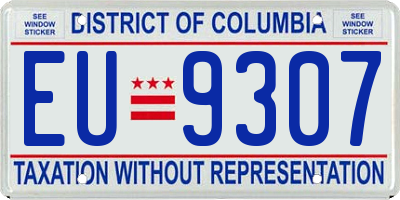 DC license plate EU9307