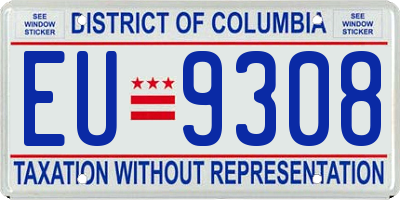 DC license plate EU9308