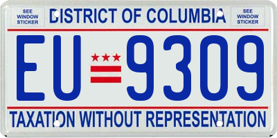 DC license plate EU9309