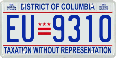 DC license plate EU9310