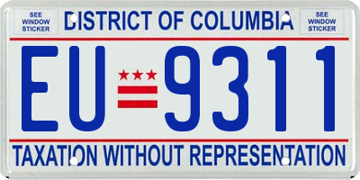 DC license plate EU9311