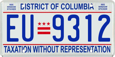 DC license plate EU9312