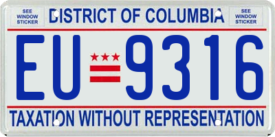 DC license plate EU9316
