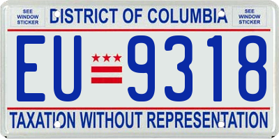 DC license plate EU9318