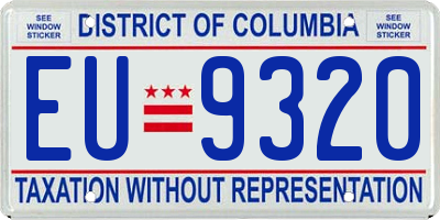 DC license plate EU9320