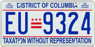 DC license plate EU9324
