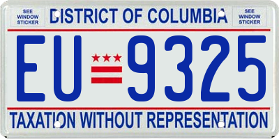 DC license plate EU9325