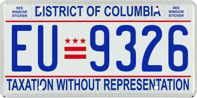 DC license plate EU9326