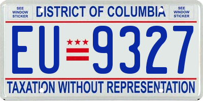 DC license plate EU9327