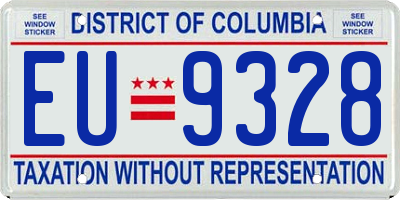 DC license plate EU9328