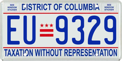 DC license plate EU9329