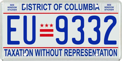 DC license plate EU9332