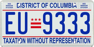 DC license plate EU9333